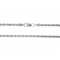 14Kt White Gold 2.5mm Diamond Cut Rope 